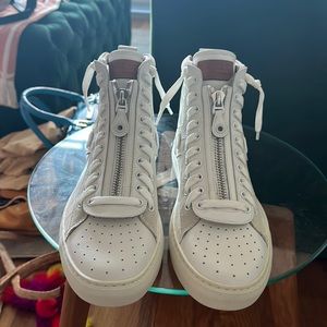 Bally Hekem White Crocodile Leather High-Too Sneaker